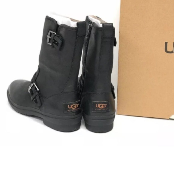 Waterproof Leather Ugg Jenise Boots Black Leather Ugg Australia